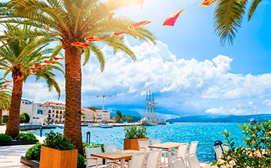 The seafront location of Tivat in Montenegro